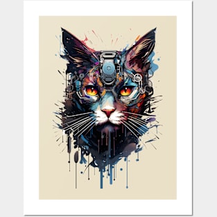 Robot Cat - Mechanical Cat Posters and Art